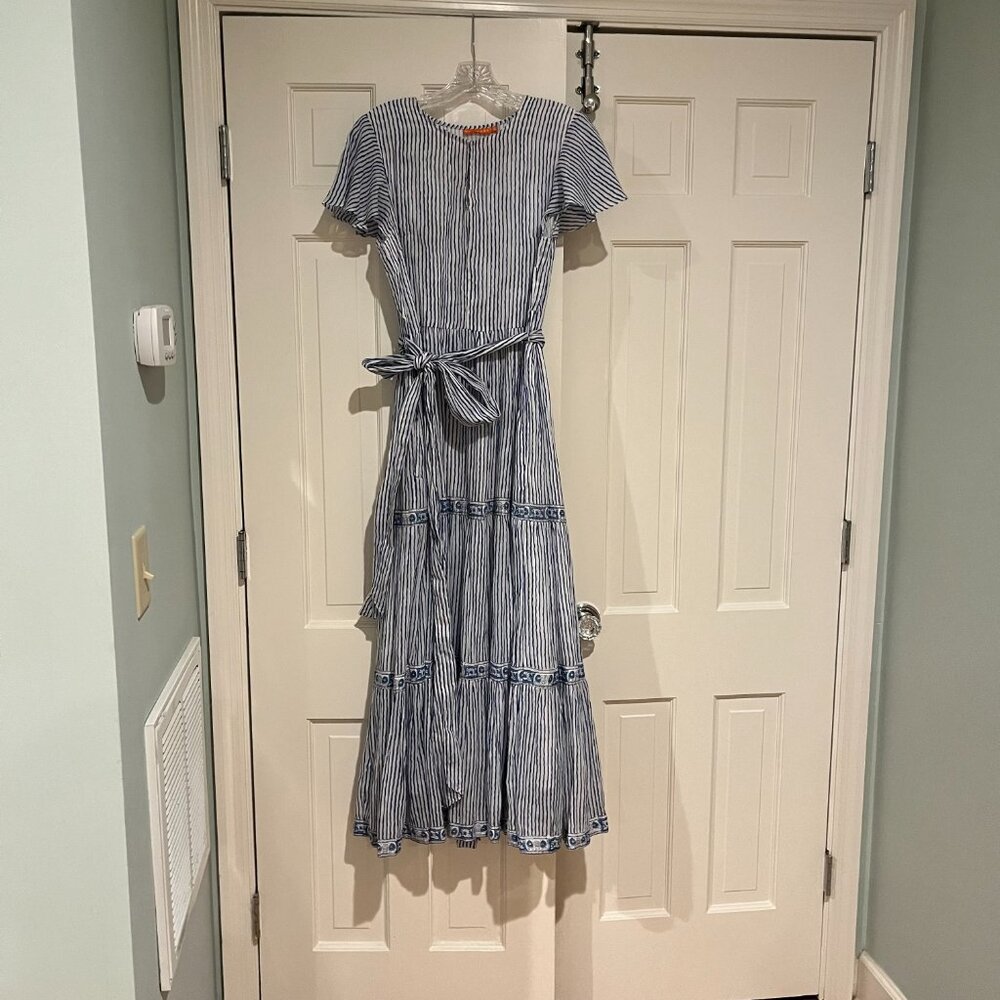Oliphant Sorrento Blue V-Neck Maxi, size S